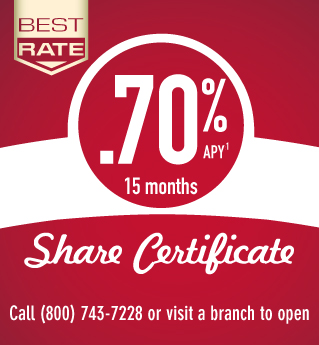 .70% APR Share Certificate .70% APR Share Certificate