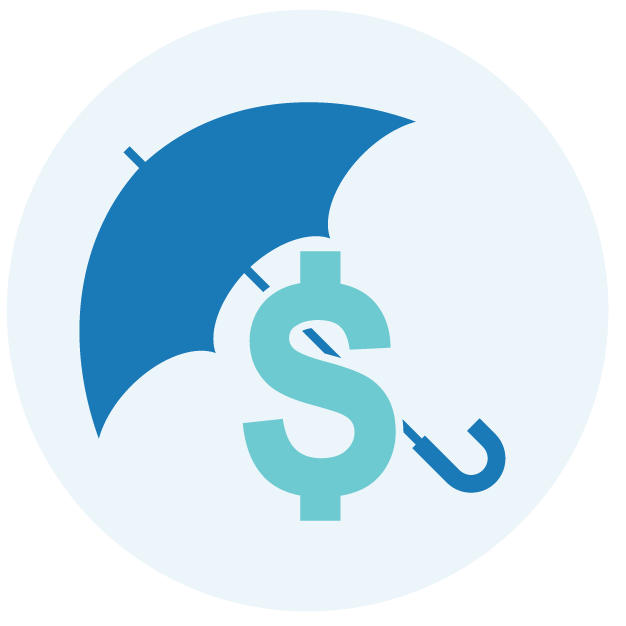 umbrella with dollar sign icon