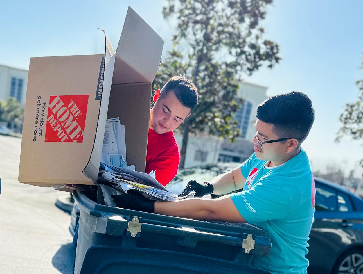 team members volunteering