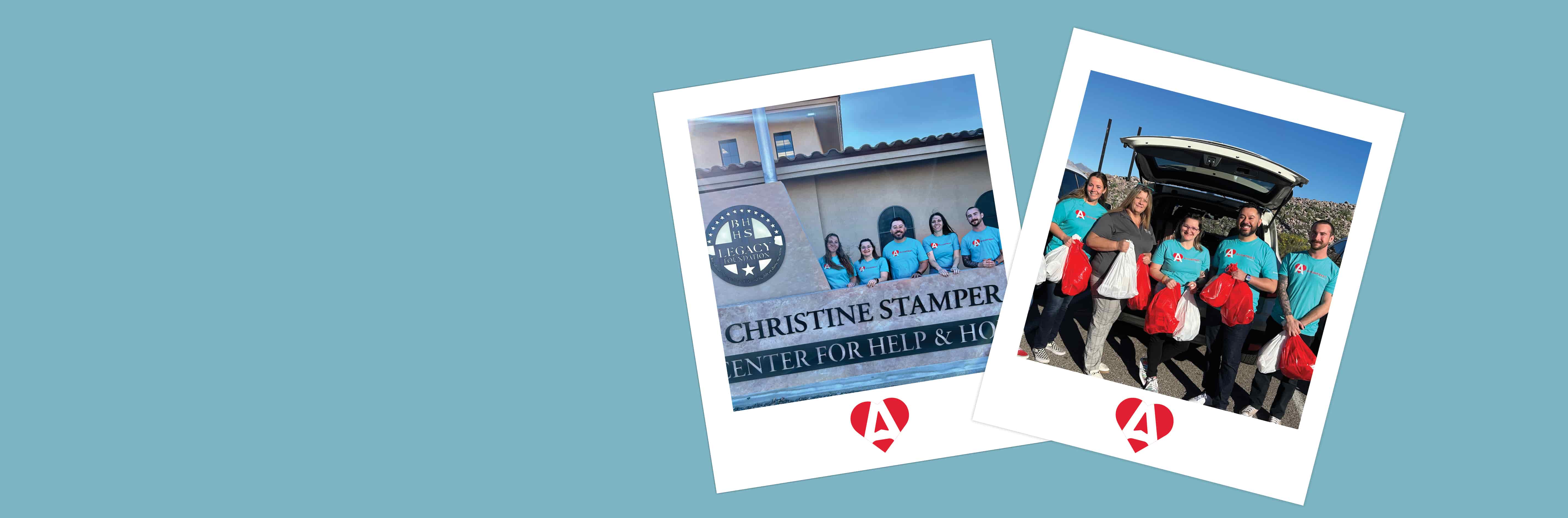 team members volunteering