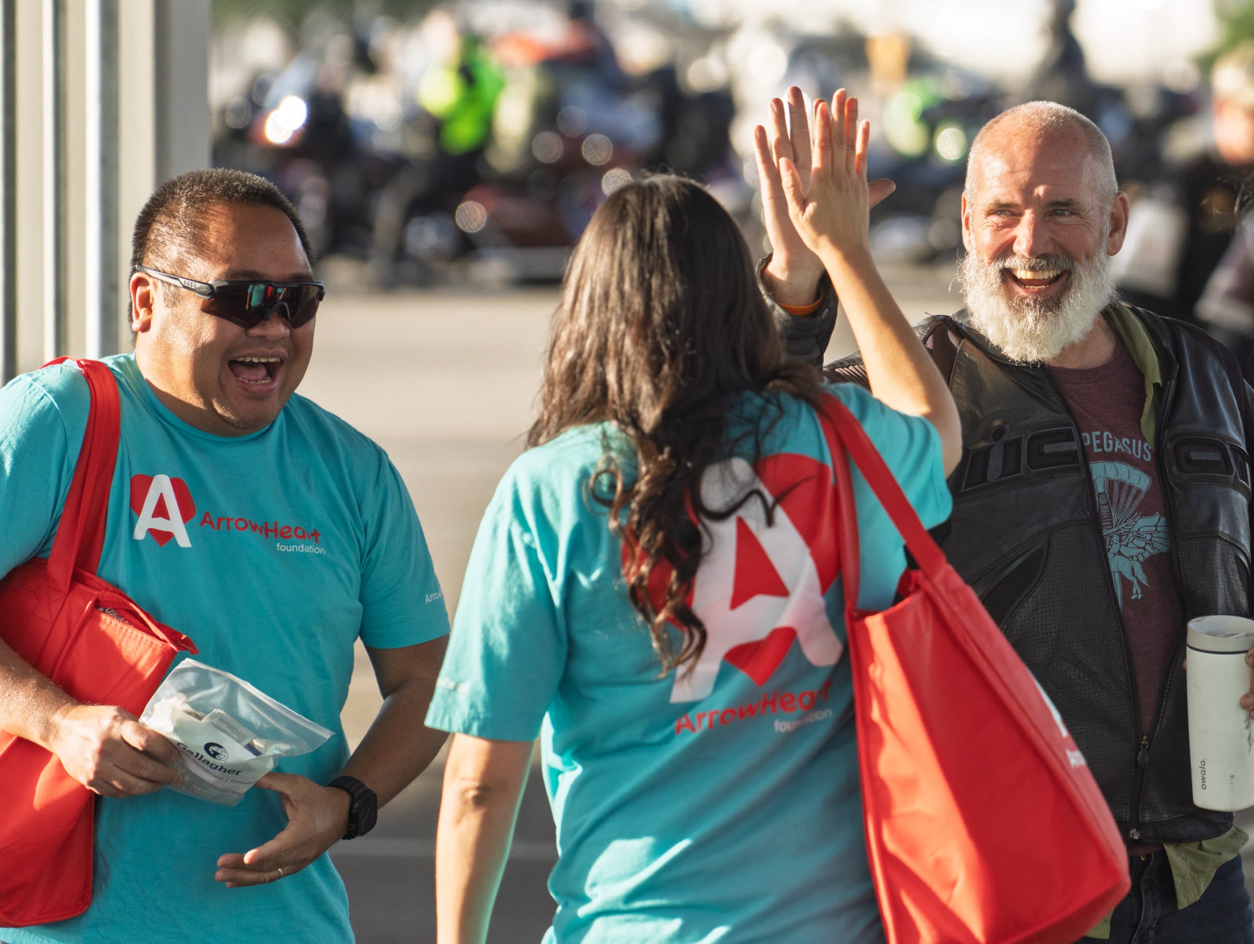 team members volunteering