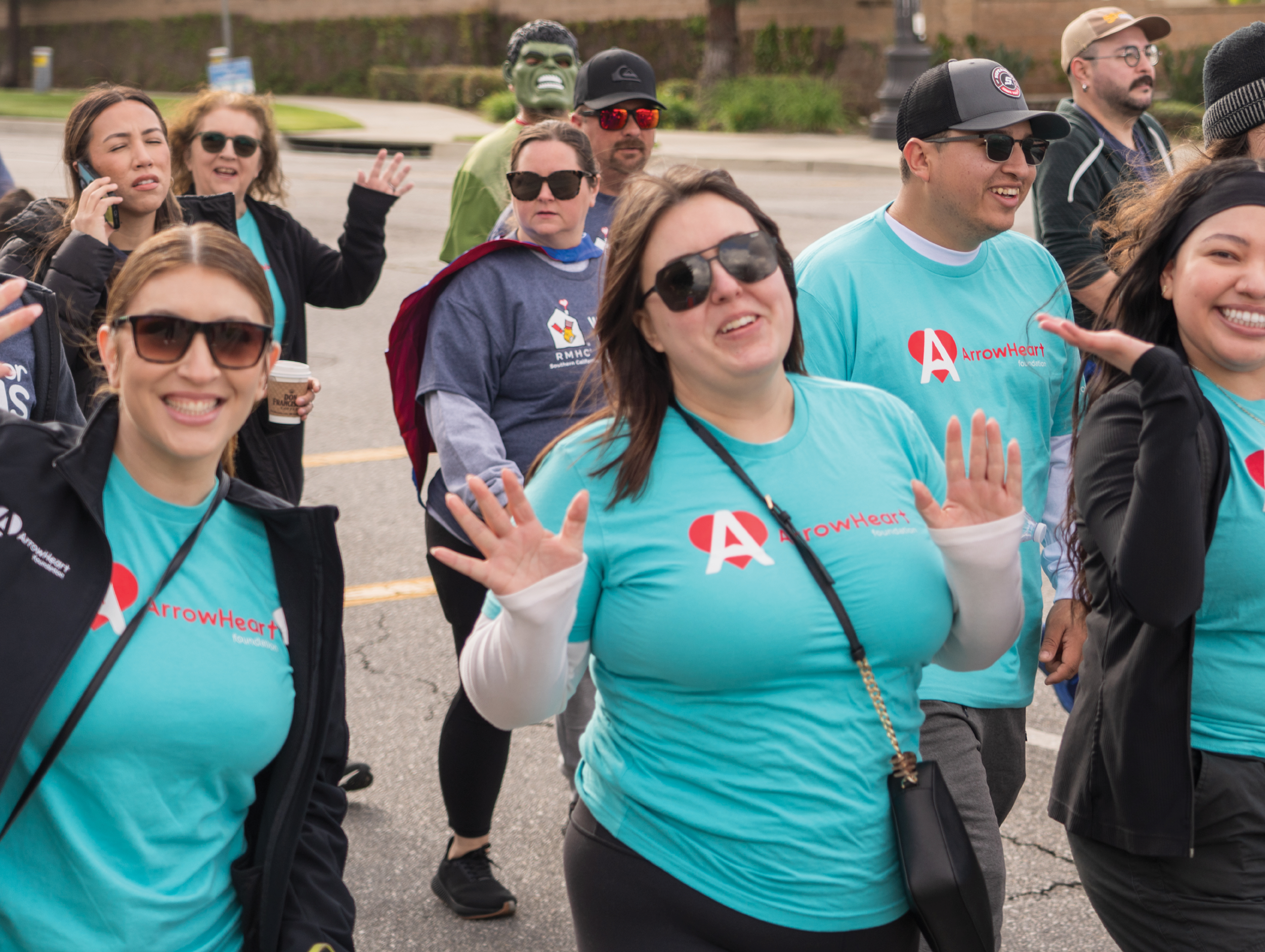 team members volunteering