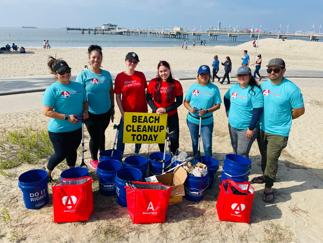 team members volunteering