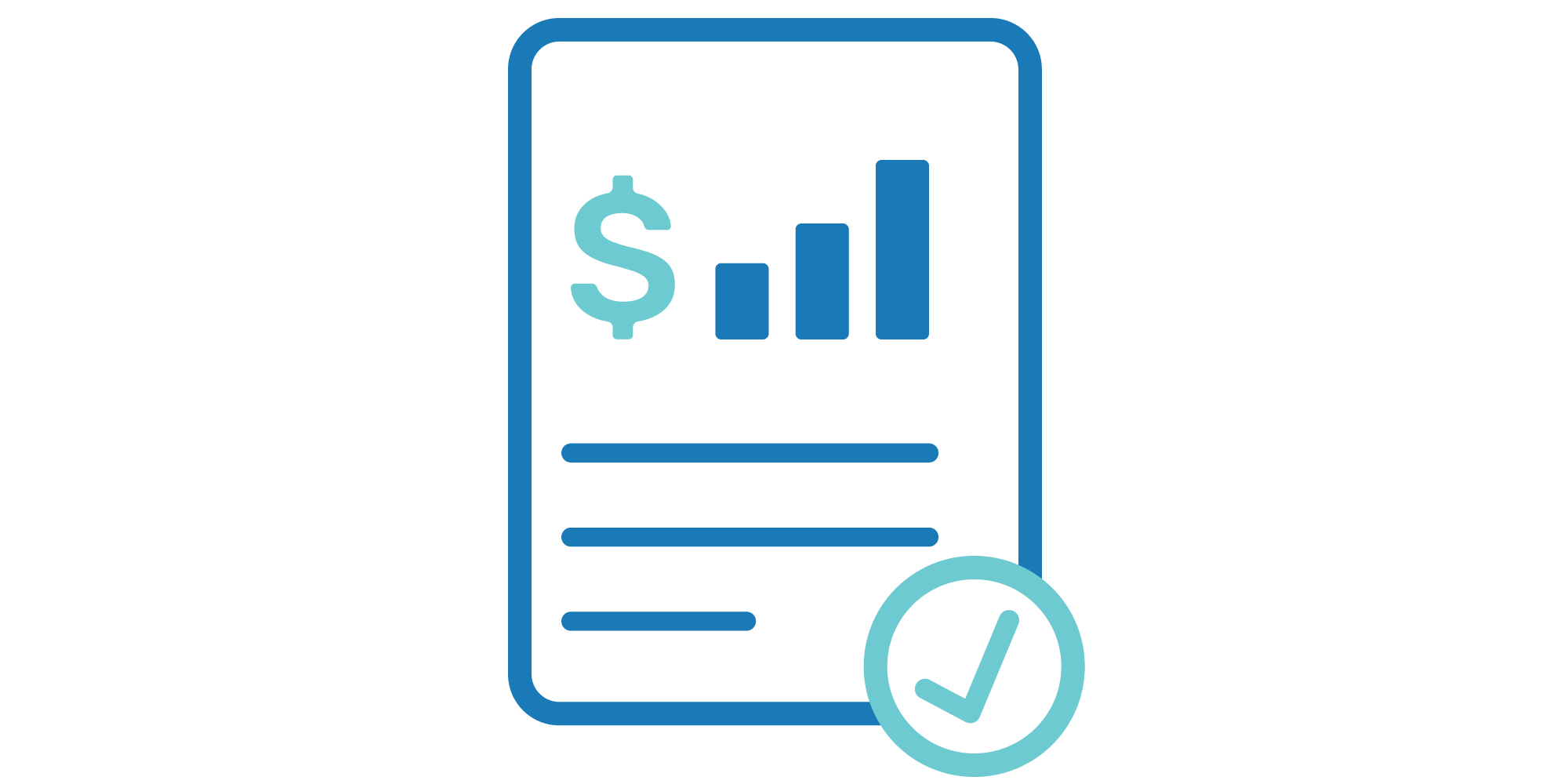 paper with dollar sign and rising bar graph