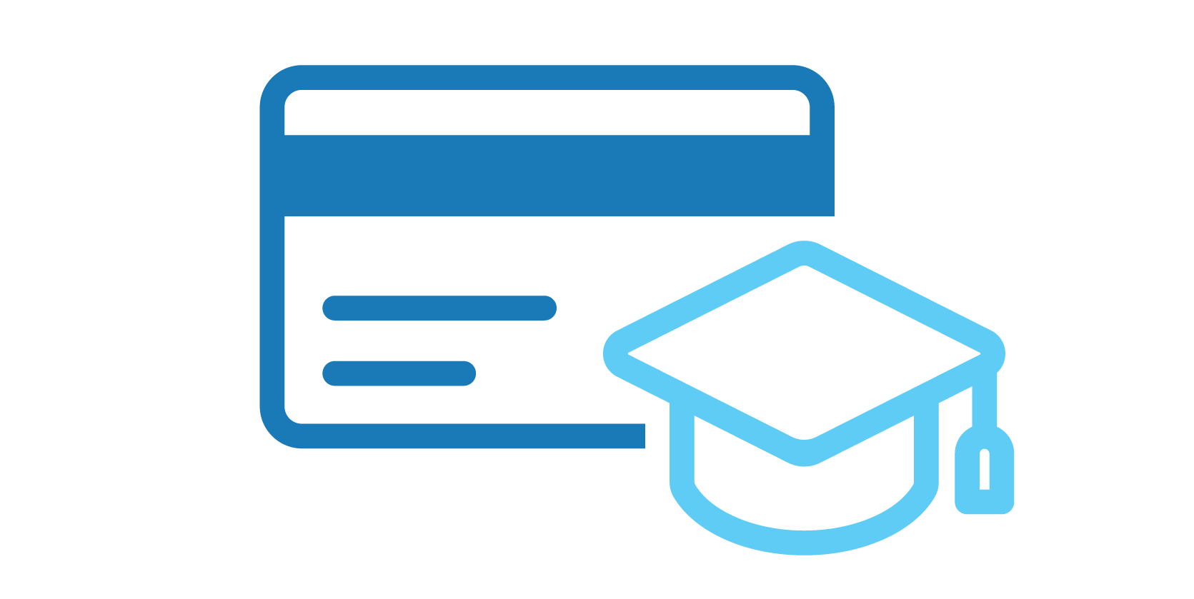 CREDIT CARD WITH GRADUATION CAP