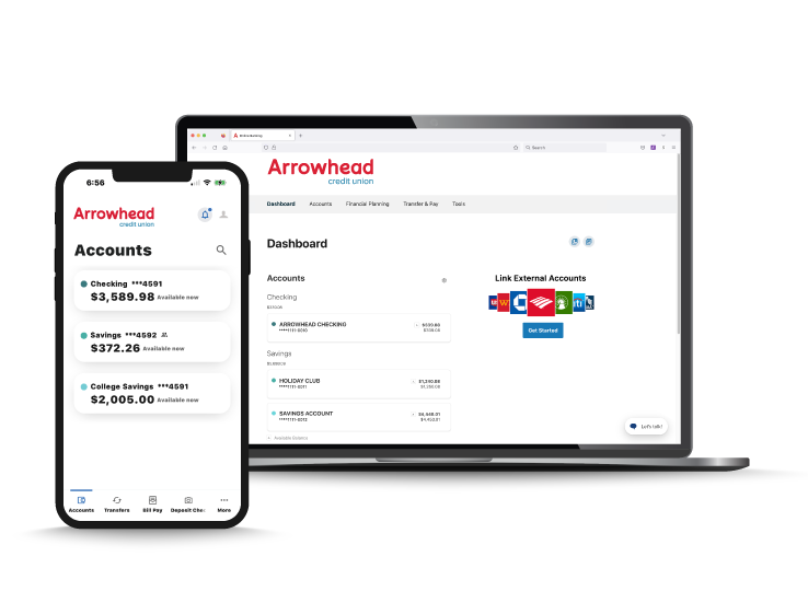 mock up of digital banking