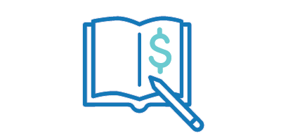notebook with dollar sign
