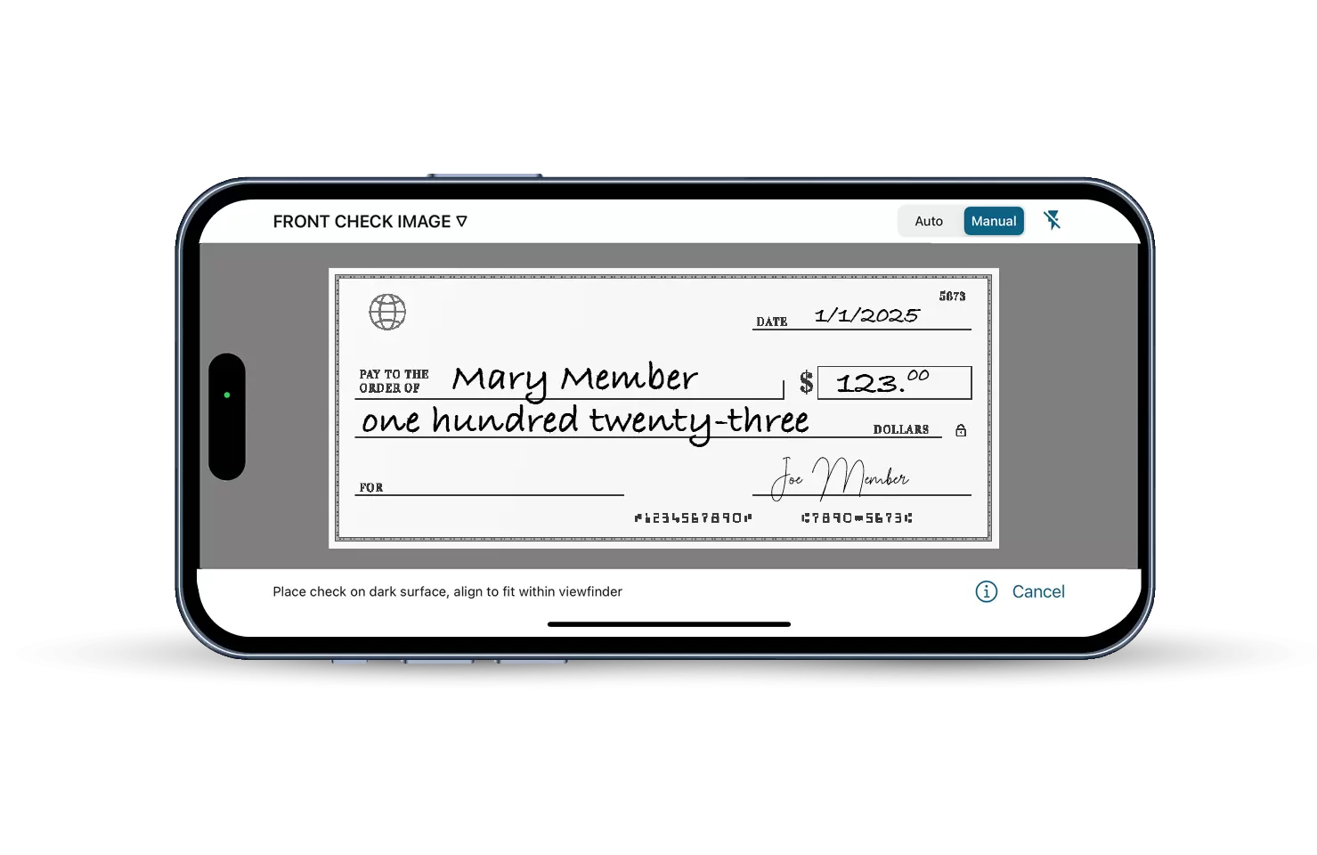Mobile Deposit Screen
