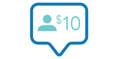dollar sign in chat bubble
