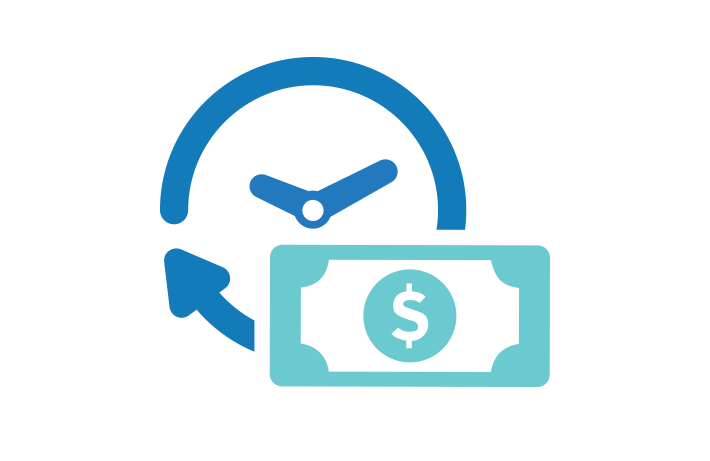 Clock and Money Icon
