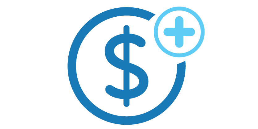 dollar sign with + symbol