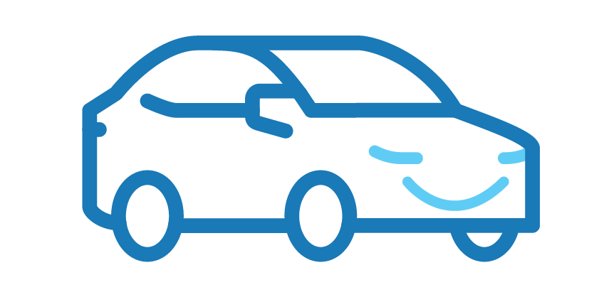 Car with smiley face