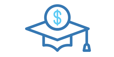 grad cap with dollar sign 