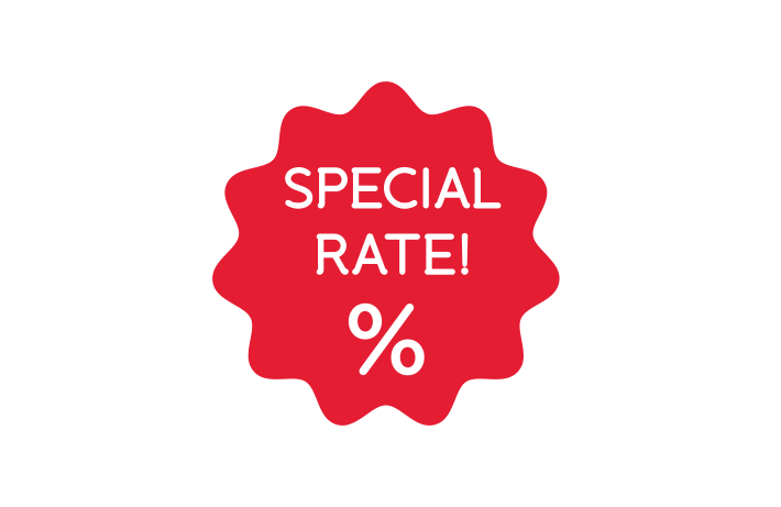 special offer starburst with percentage icon