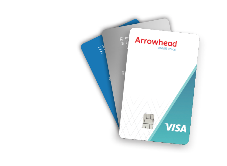 Arrowhead visa credit card in stack of other cards
