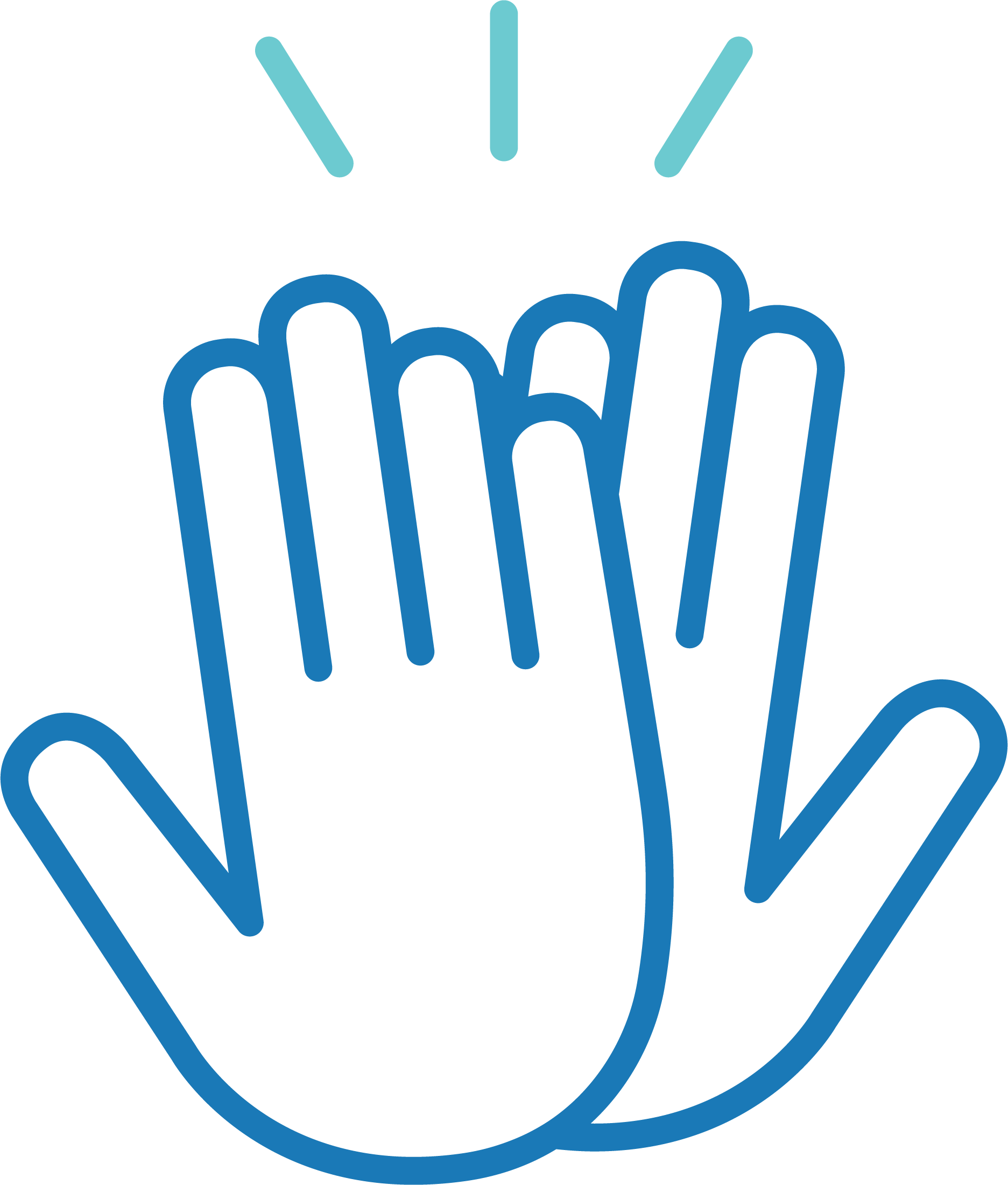 high fiving hands